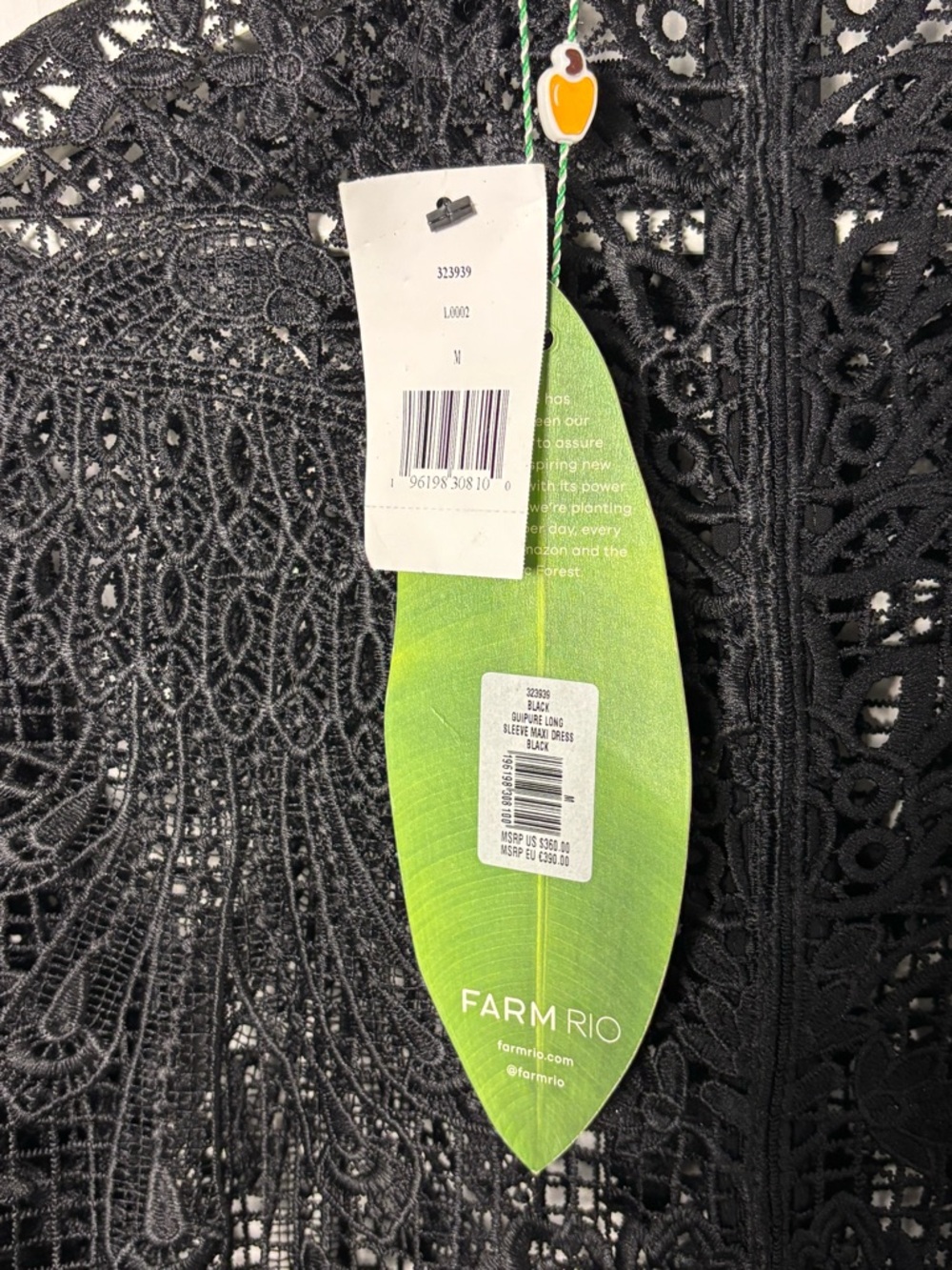 FARM Rio Guipure Long Sleeve Maxi Dress NWT - Size Medium - Picture 8 of 9